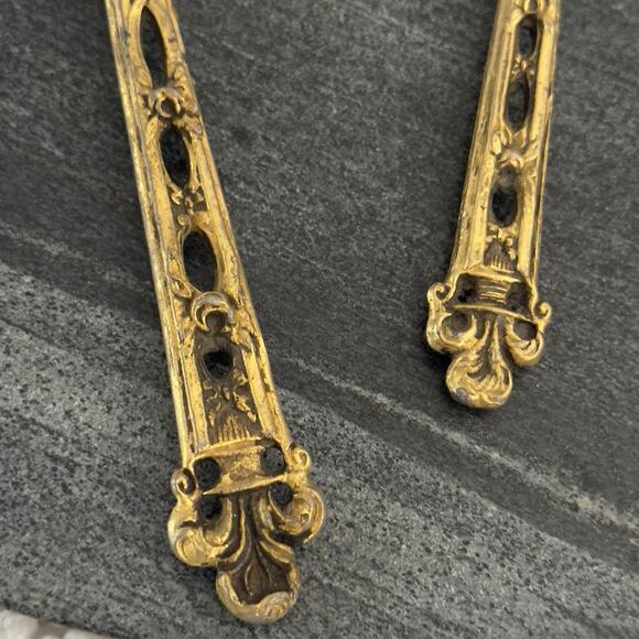 Vintage Vanity Mirror & Hair Brush Set Gold READ Hollywood Regency MCM Decor - Picture 3 of 8